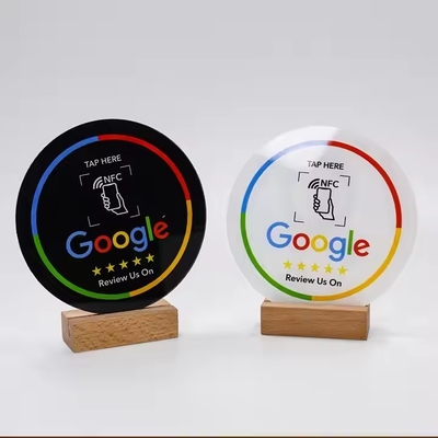 satın al 13.56mhz NFC Google İnceleme Tablosu Özel Kod Gösterisi NFC Sosyal Medya Tablosu online manufacture