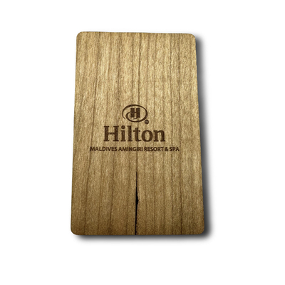 MIFARE Klasik 1K RFID Ahşap Kart Hilton Otel Anahtar Kartı 13.56MHz