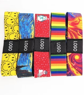 Ekoloji dostu renkli moda NFC RFID kumaş bilezikleri ayarlanabilir
