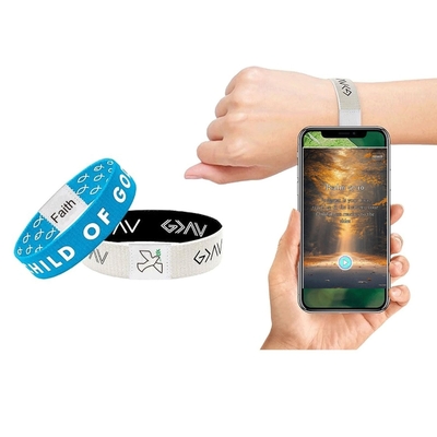 Kumaş Çekim Günlük İncil Ayetleri Bilezikler NFC RFID Kumaş Elastik Bilezikler