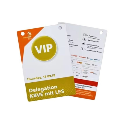Punch Hole RFID Event Badges Smart RFID Chip Vip Pass Kimlik Kartı Lanyard ile