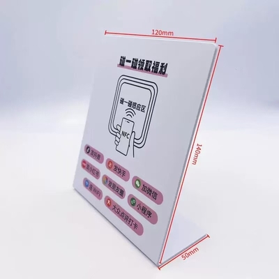 13.56MHz Frekansı Özel Basılmış 10cm Yuvarlak NFC Kartvizit Su geçirmez Google İnceleme Dikkate Alıcı NFC Menü plaka QR kodu ile